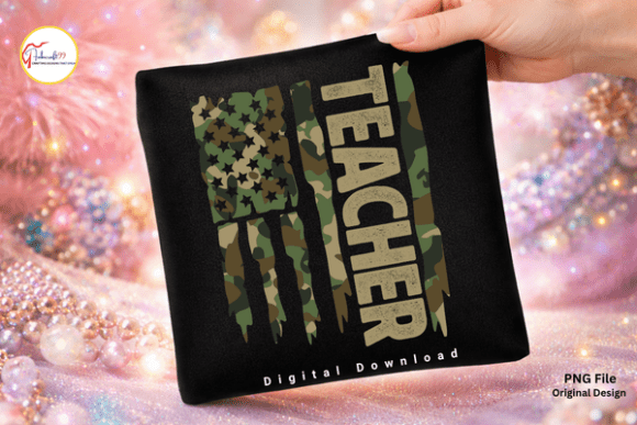 Camo American Flag Patriotic Teacher PNG: The Ultimate Design for Educator Pride