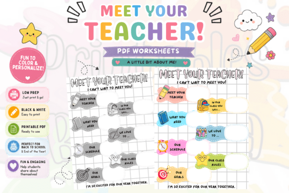 FREE Meet Your Teacher Pages FREEBIES