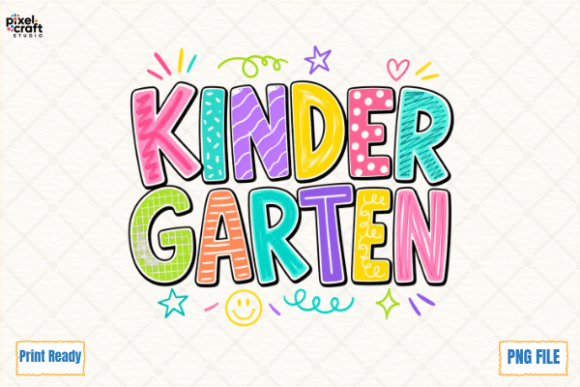 Kindergarten Colorful Doodle PNG