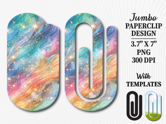 Pastel Galaxy Sparkle Jumbo Paperclip