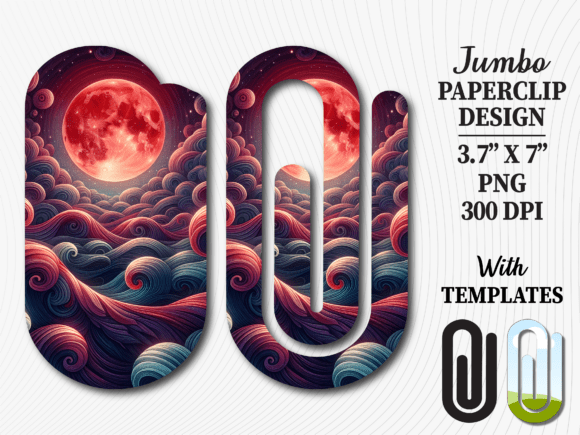 Red Blood Moon Night Jumbo Paperclip