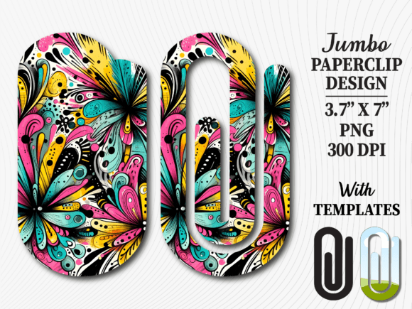 Retro Neon Hippie Boho Jumbo Paperclip