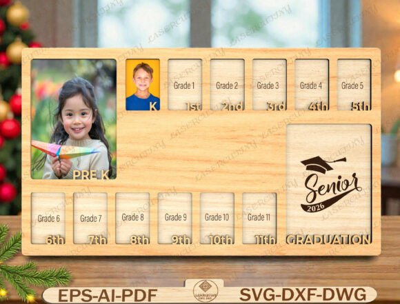School Years Photo Frame Laser Cut File