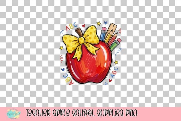 Teacher Apple School Supplies PNG