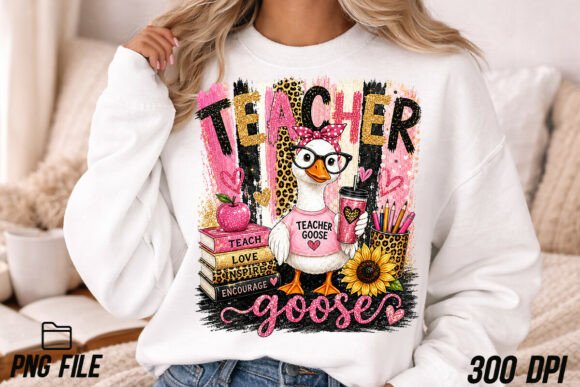 Teacher Goose Brushstroke PNG