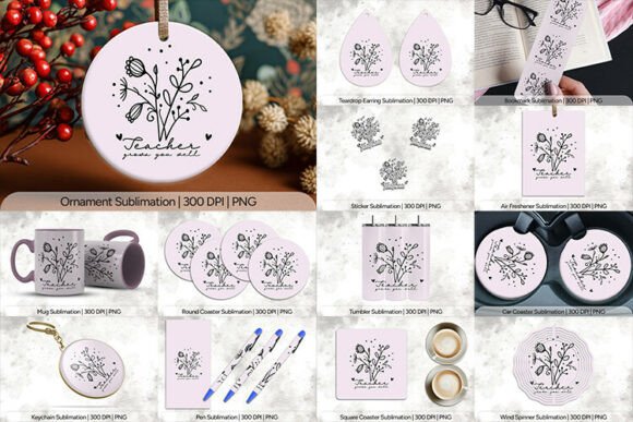 Teacher Grows You Well Floral: A Comprehensive Guide to the 14-Piece Digital Design Collection