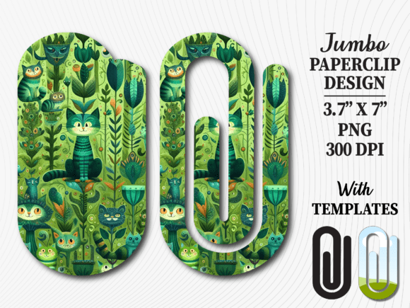 Whimsical Green Forest Jumbo Paperclip: Elevating Everyday Organization with Digital Design
